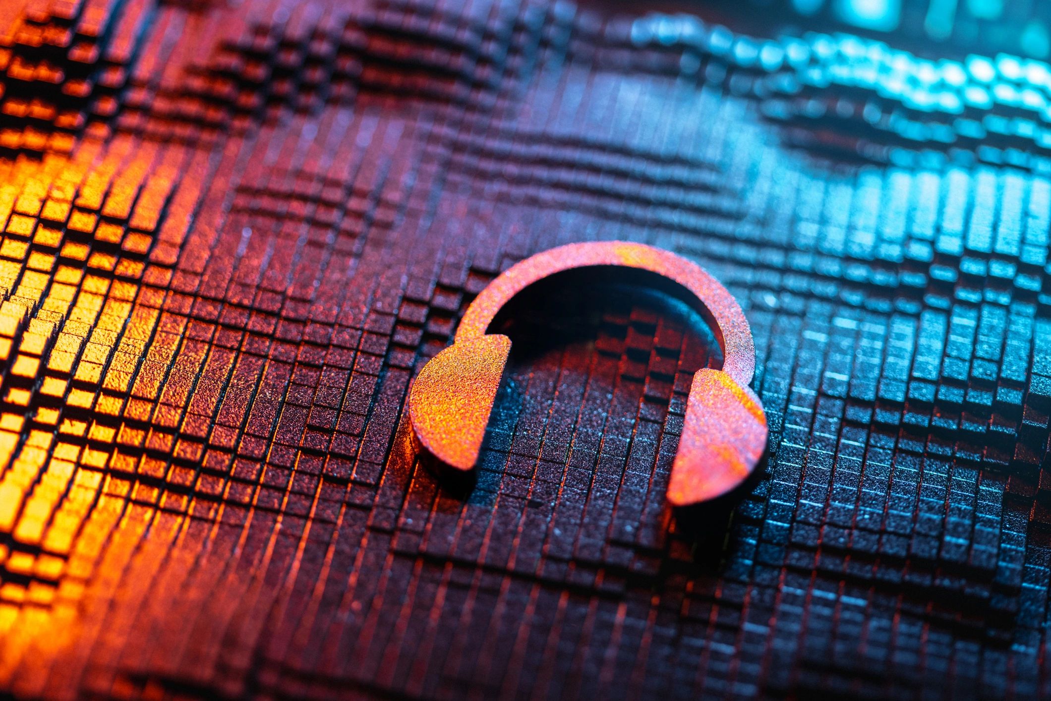 Auriculares modernos sobre fondo colorido